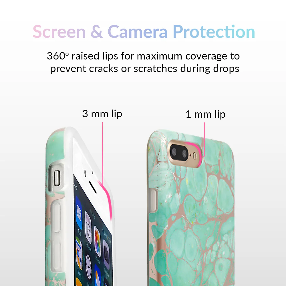 Turquoise Rose Gold Chrome iPhone Case - Image 21