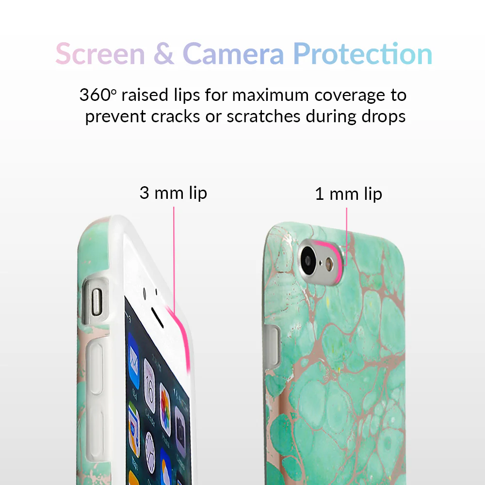Turquoise Rose Gold Chrome iPhone Case - Image 3