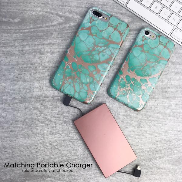 Turquoise Rose Gold Chrome iPhone Case - Image 30