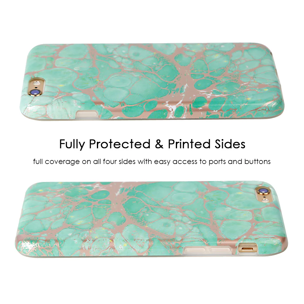 Turquoise Rose Gold Chrome iPhone Case - Image 34