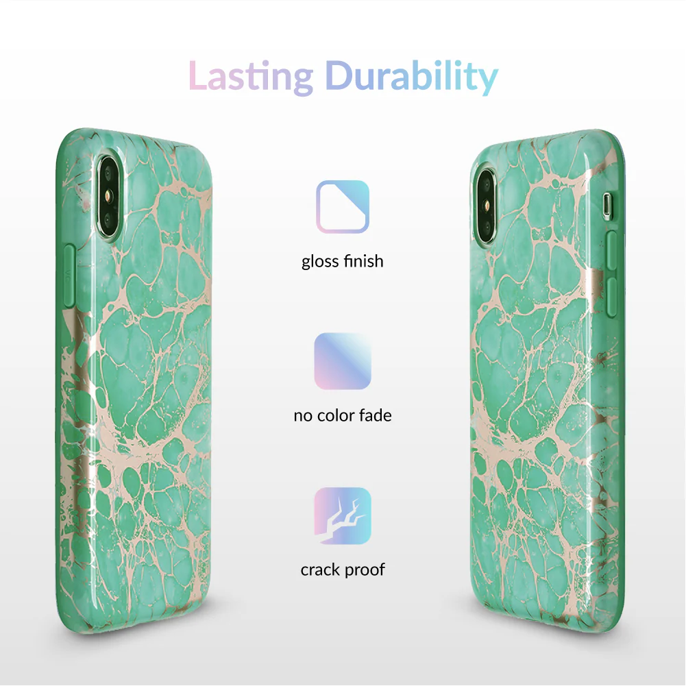 Turquoise Rose Gold Chrome iPhone Case - Image 47