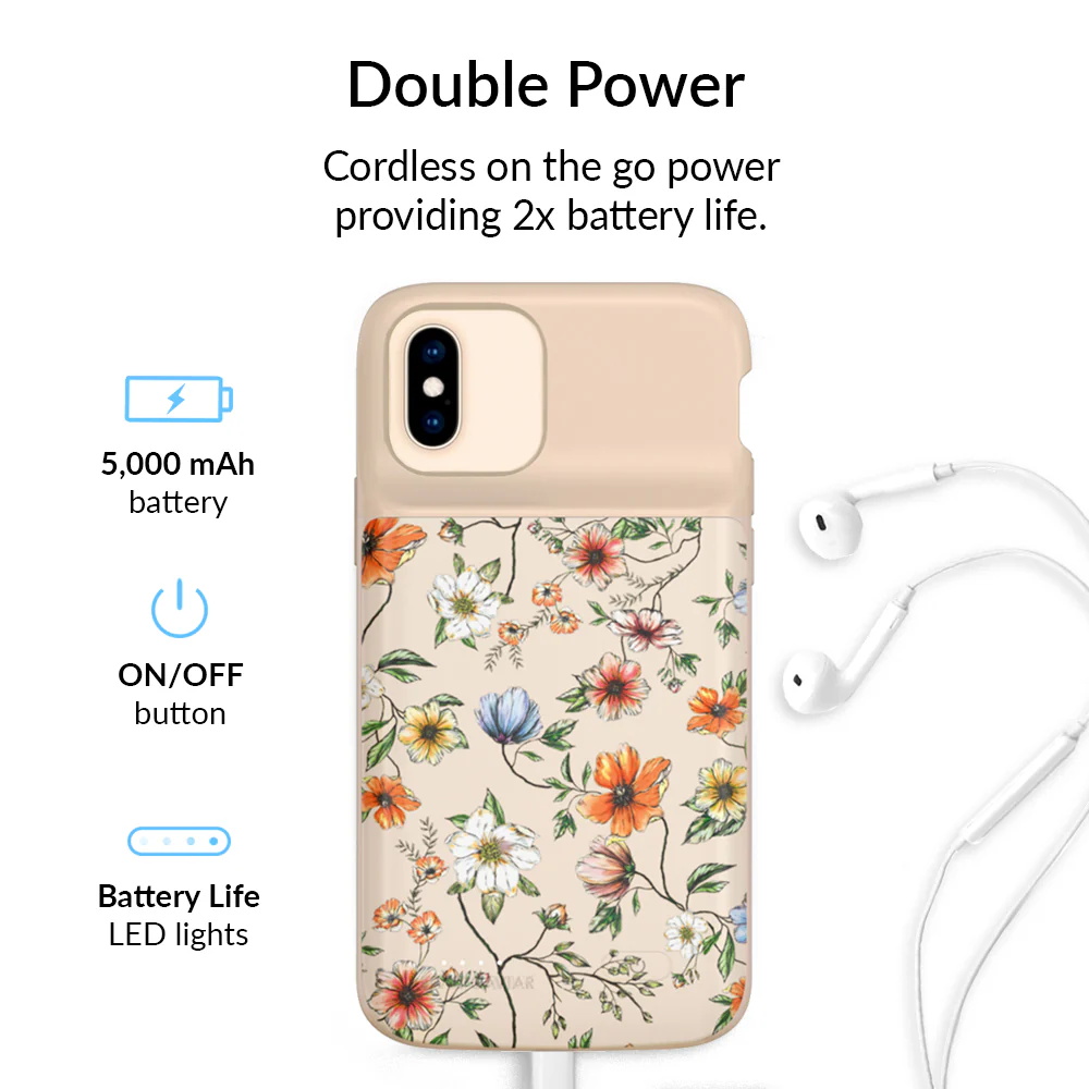 Vintage Floral iPhone Charging Case - Image 2