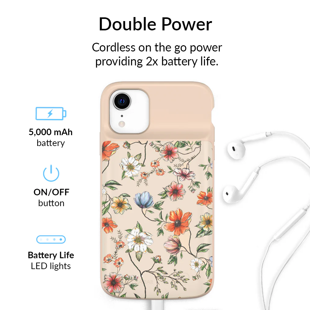 Vintage Floral iPhone Charging Case - Image 44
