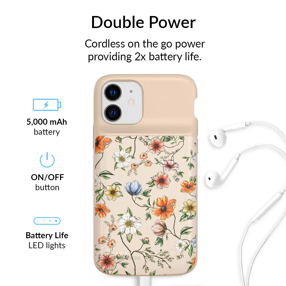 Vintage Floral iPhone Charging Case - Image 50
