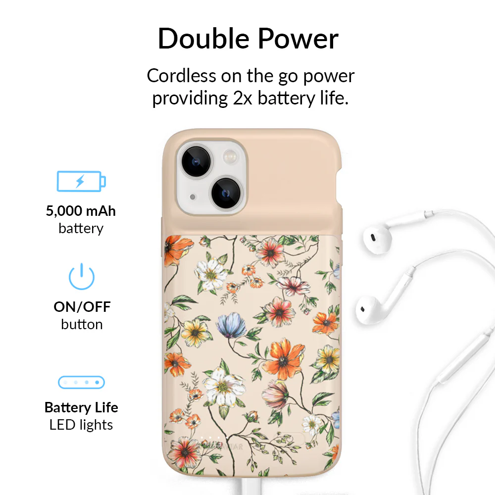Vintage Floral iPhone Charging Case - Image 68