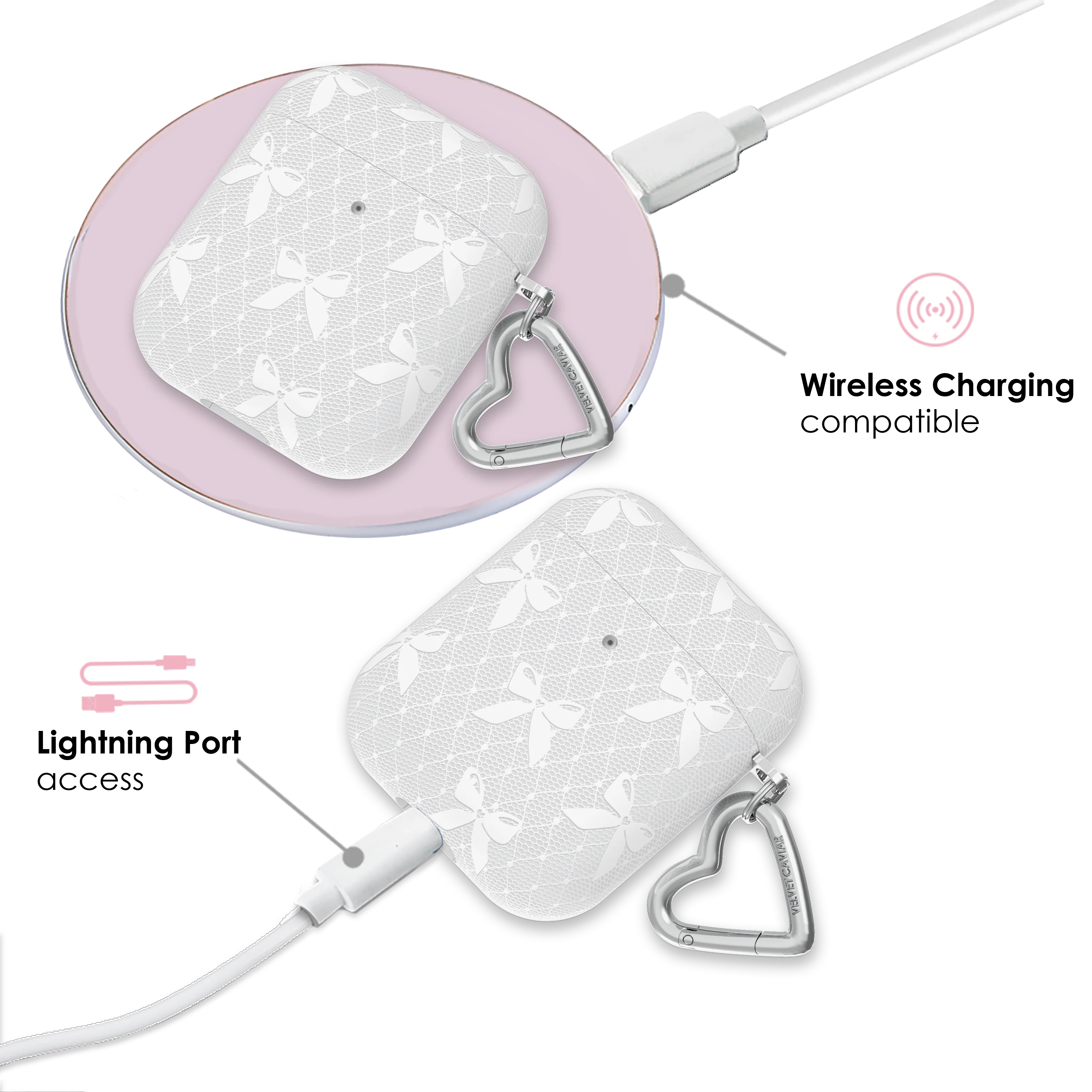 Vintage Lace Bows AirPod Case - Image 4