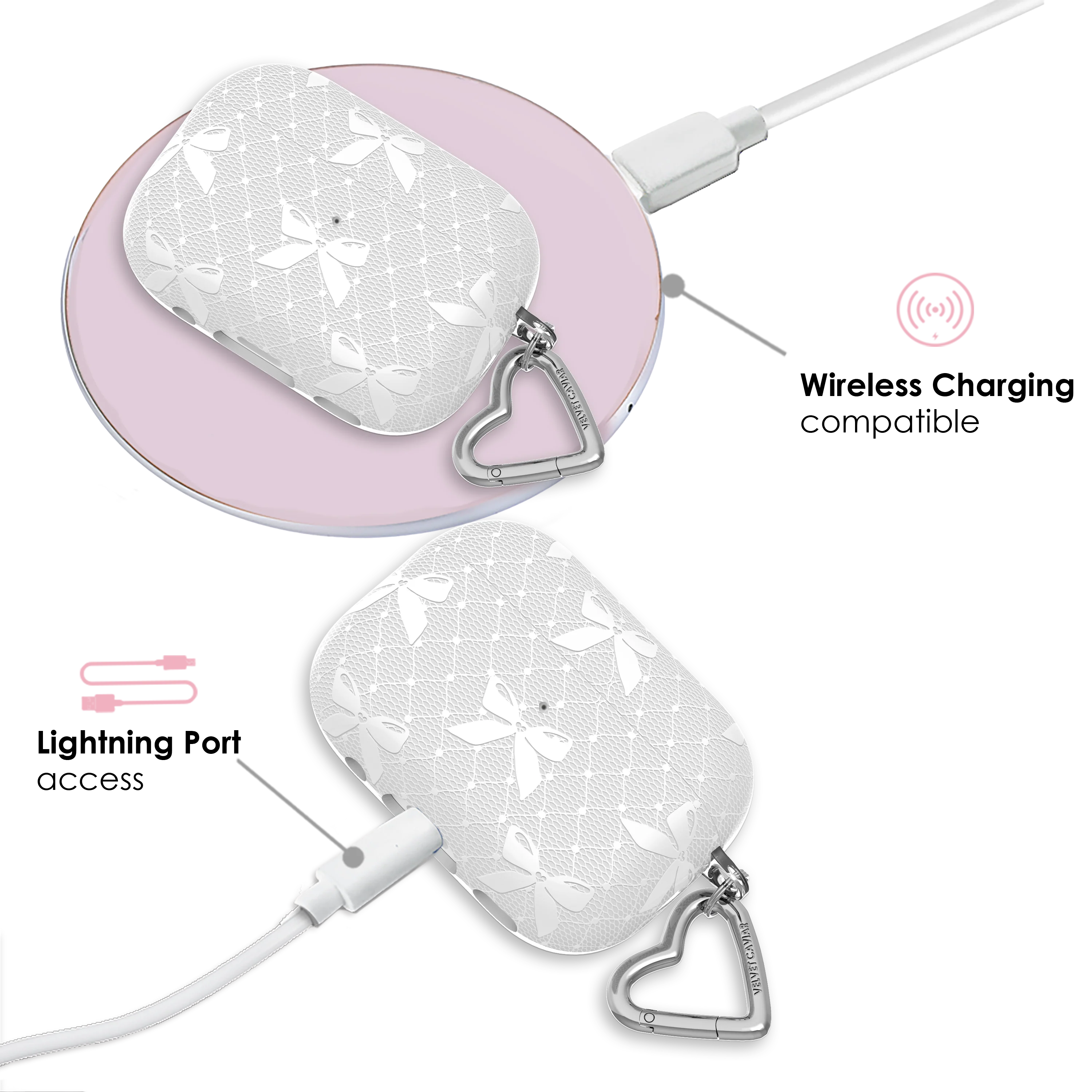 Vintage Lace Bows AirPod Case - Image 9