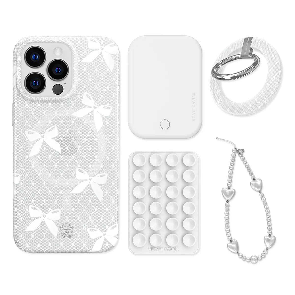 Vintage Lace Bows iPhone Bundle Set - Grip - Image 11