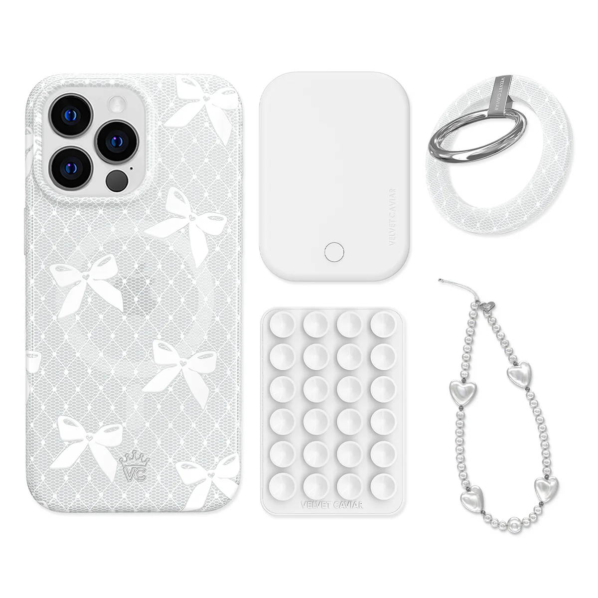 Vintage Lace Bows iPhone Bundle Set - Grip - Image 14
