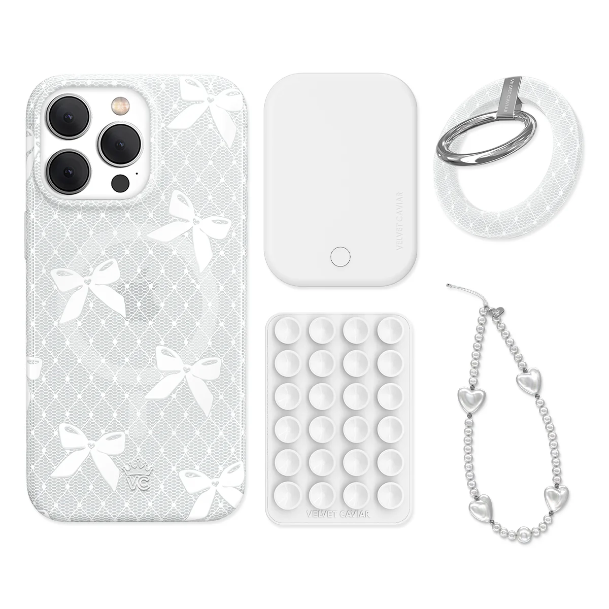 Vintage Lace Bows iPhone Bundle Set - Grip - Image 3