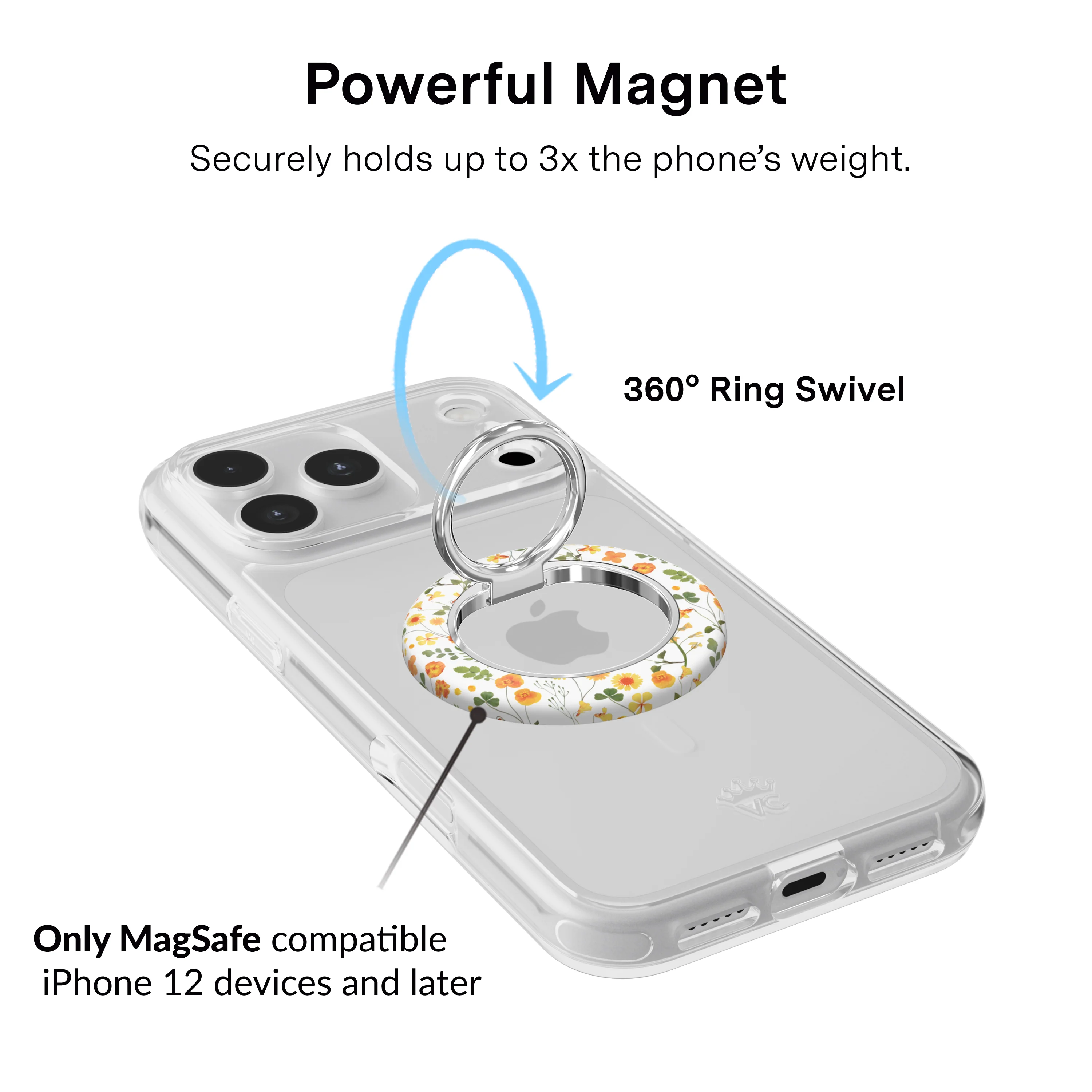 Whimsical Floral MagSafe Grip Ring - Image 3