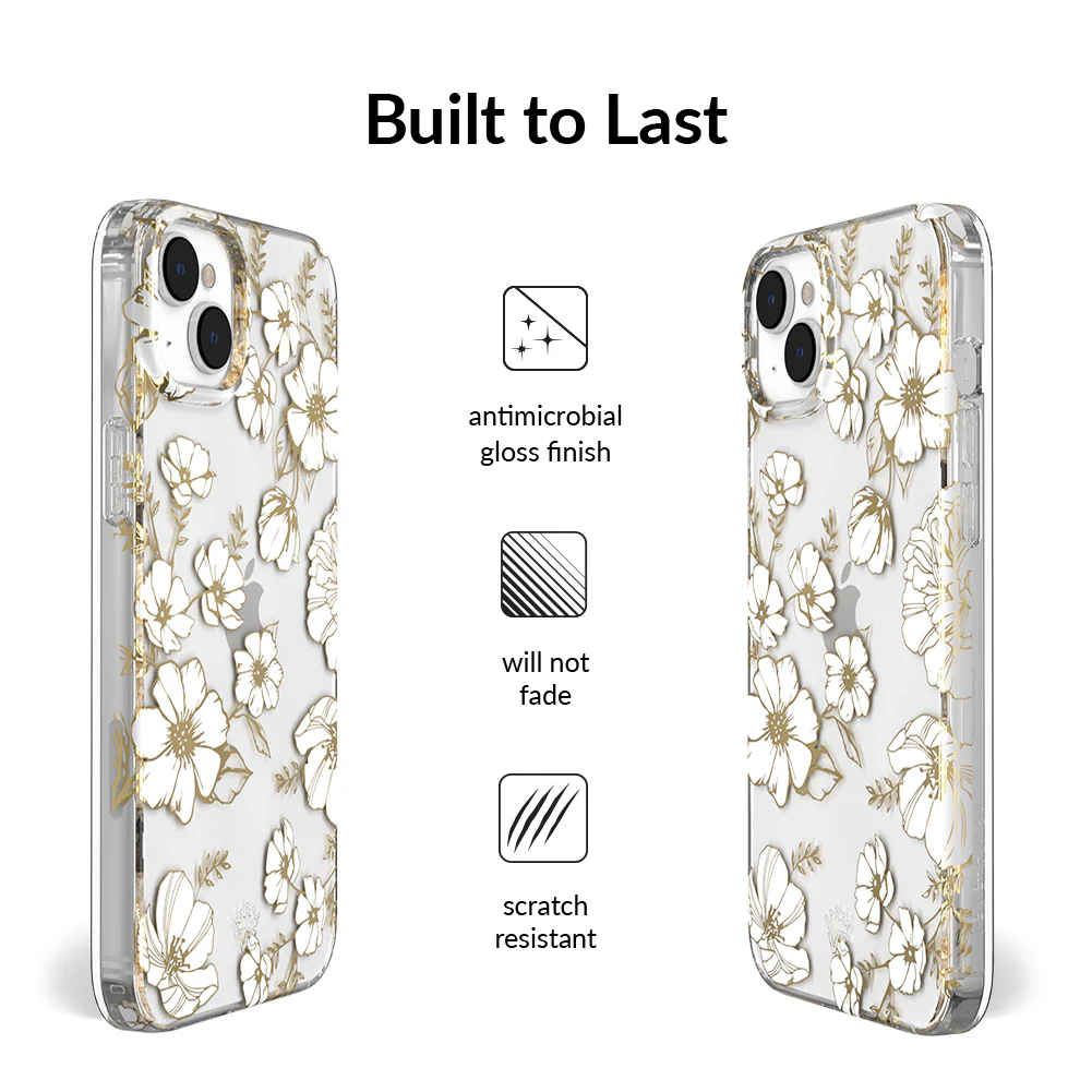 White and Gold Floral Clear iPhone Case - Image 104
