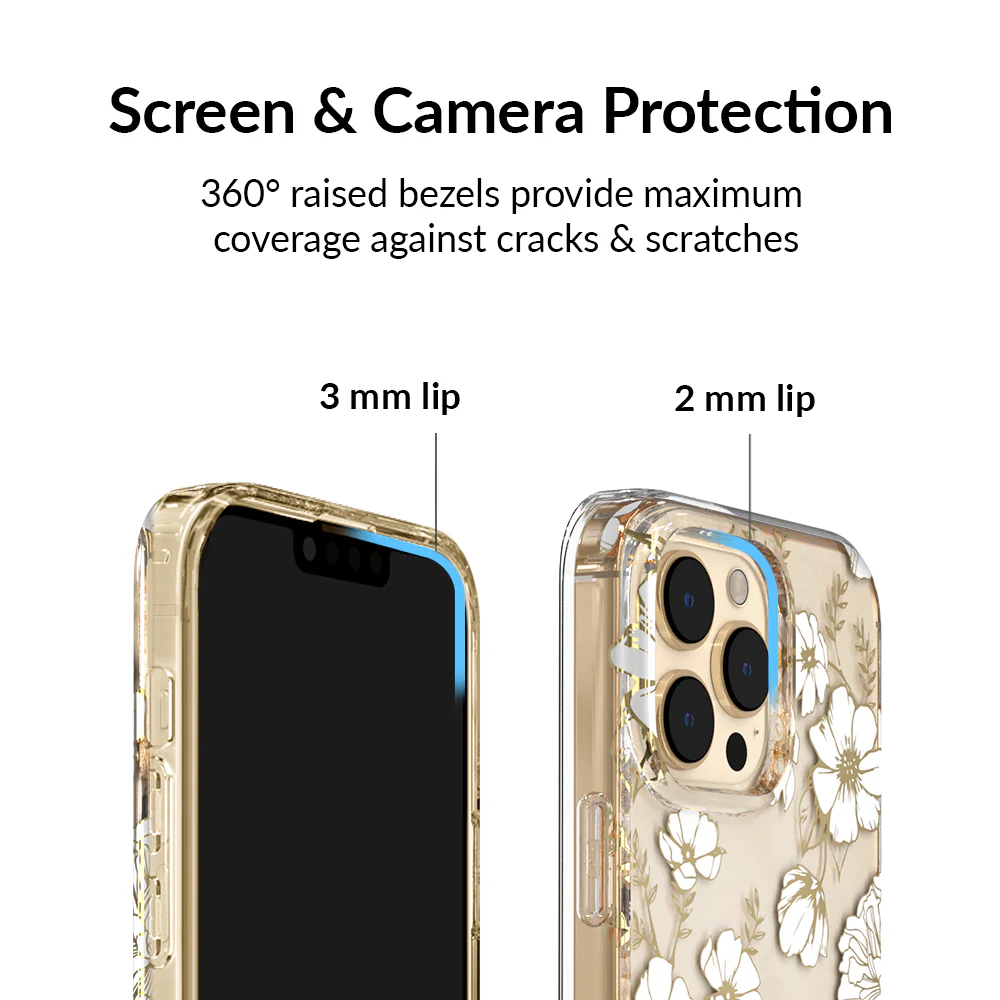 White and Gold Floral Clear iPhone Case - Image 114