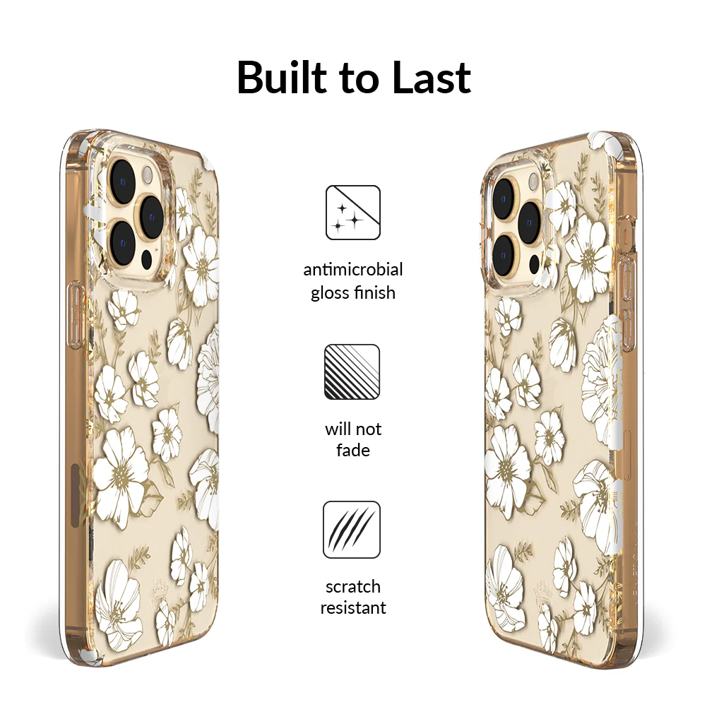 White and Gold Floral Clear iPhone Case - Image 116