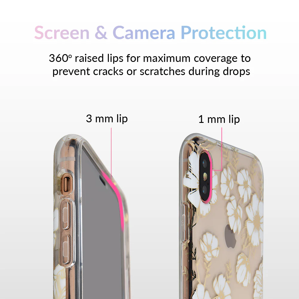 White and Gold Floral Clear iPhone Case - Image 15