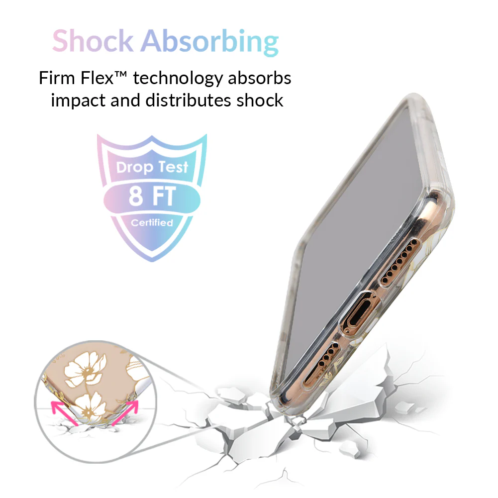 White and Gold Floral Clear iPhone Case - Image 16