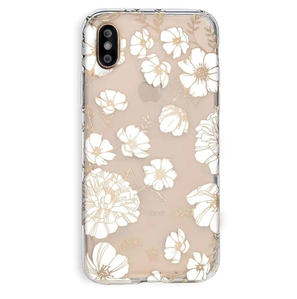 White and Gold Floral Clear iPhone Case - Image 19