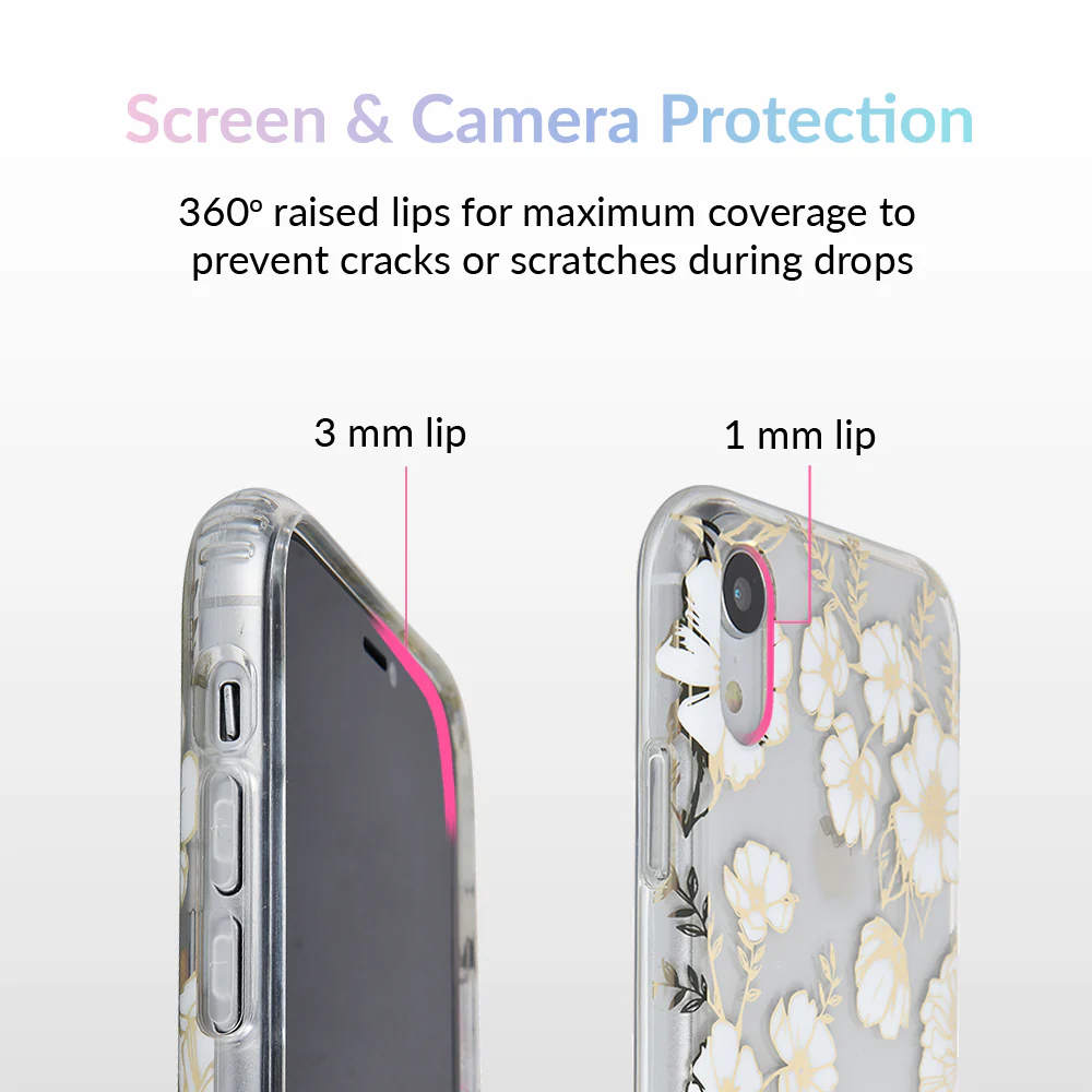 White and Gold Floral Clear iPhone Case - Image 27