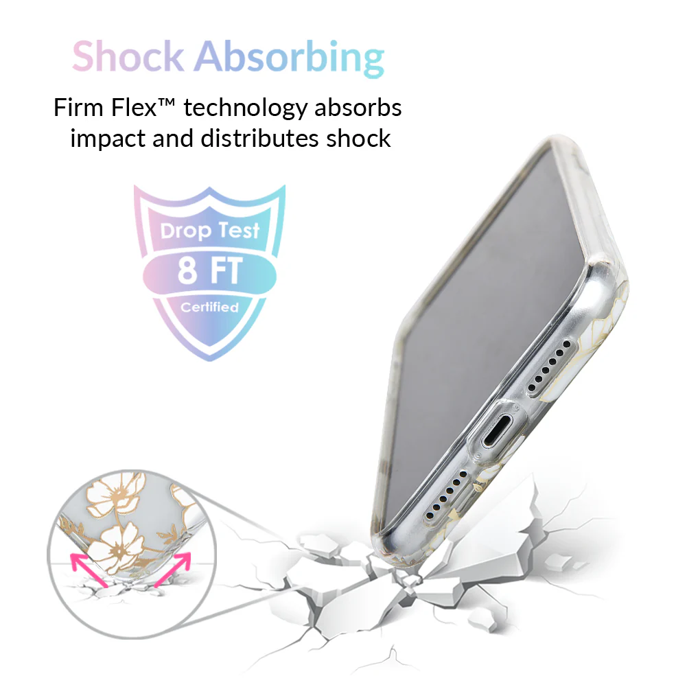 White and Gold Floral Clear iPhone Case - Image 28