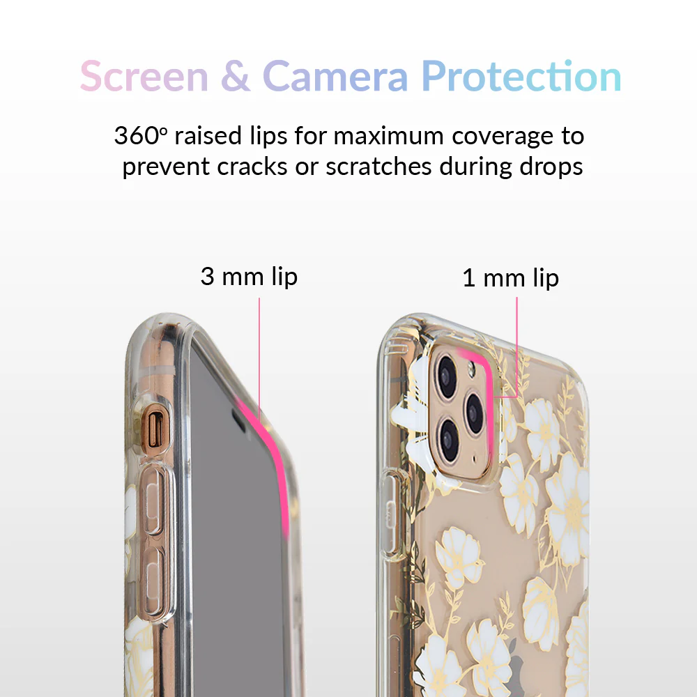 White and Gold Floral Clear iPhone Case - Image 39