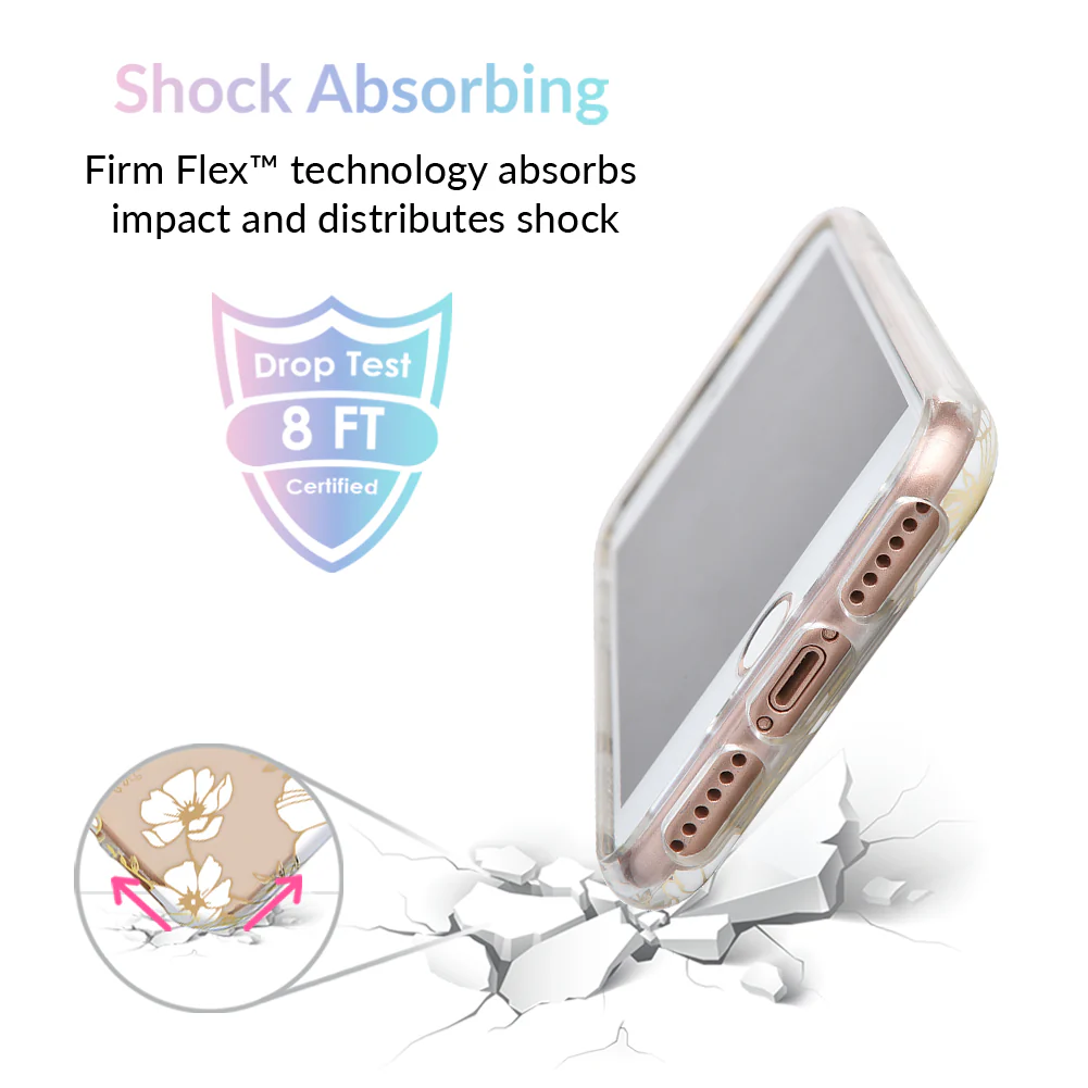 White and Gold Floral Clear iPhone Case - Image 4