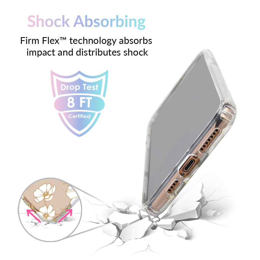 White and Gold Floral Clear iPhone Case - Image 46