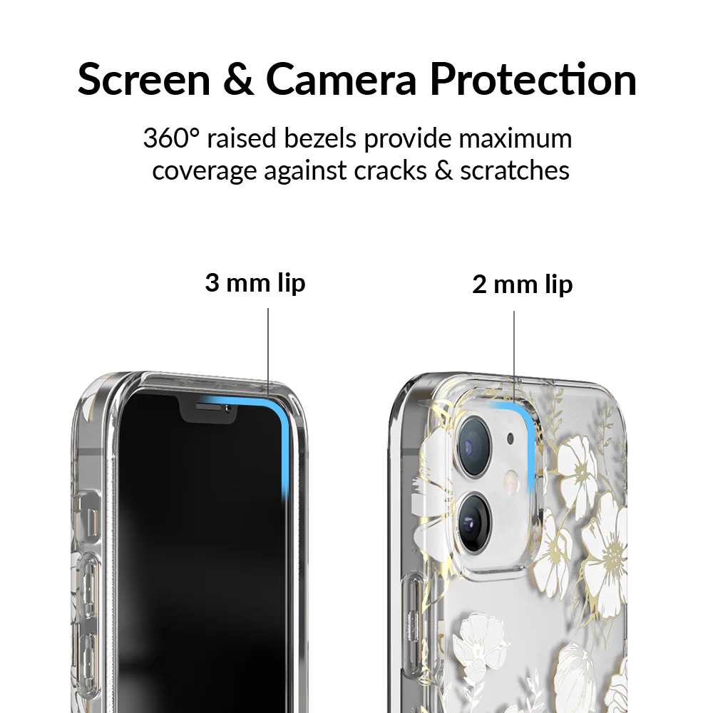White and Gold Floral Clear iPhone Case - Image 60