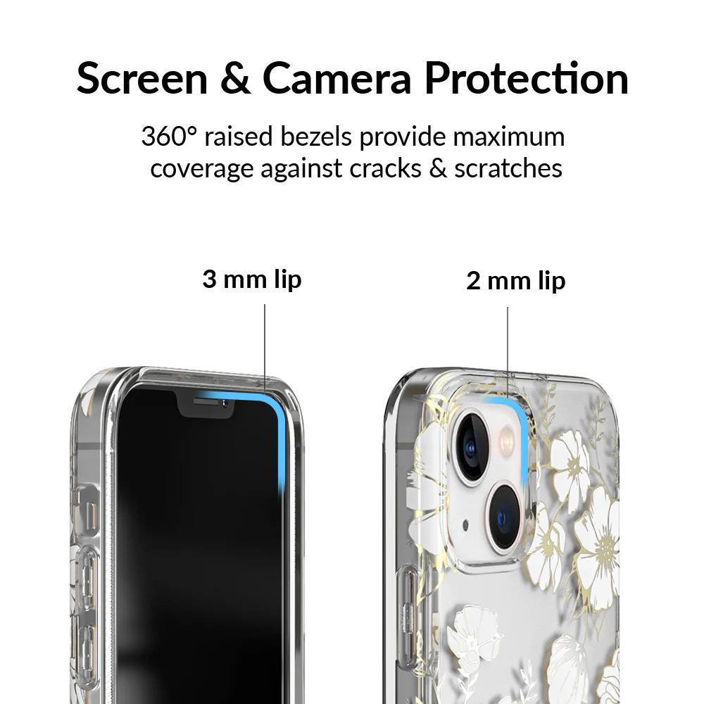 White and Gold Floral Clear iPhone Case - Image 71