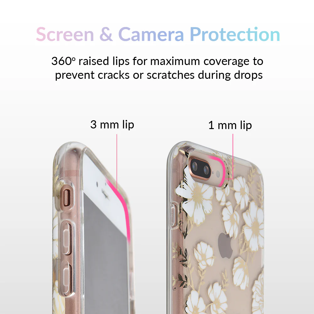 White and Gold Floral Clear iPhone Case - Image 9