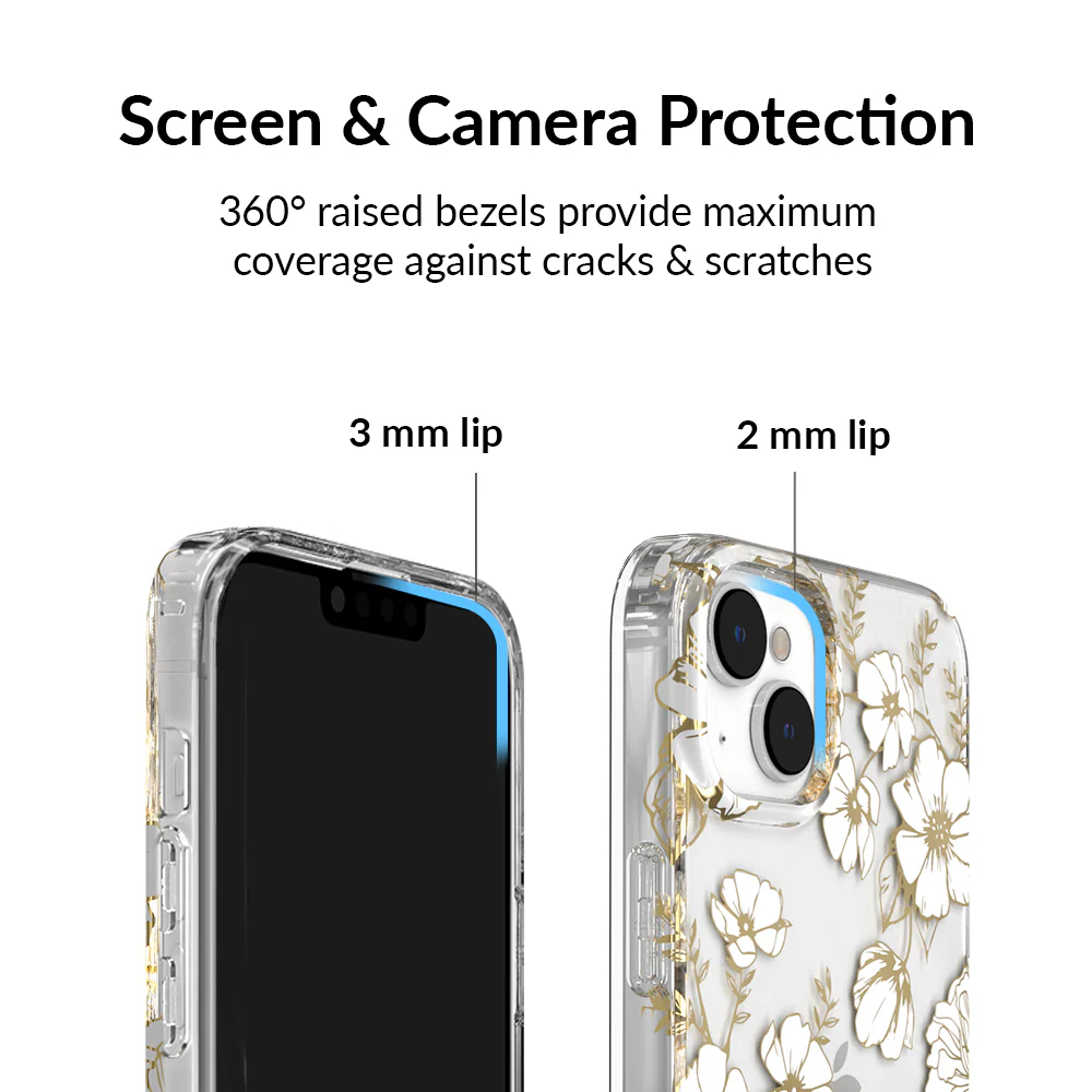 White and Gold Floral Clear iPhone Case - Image 96