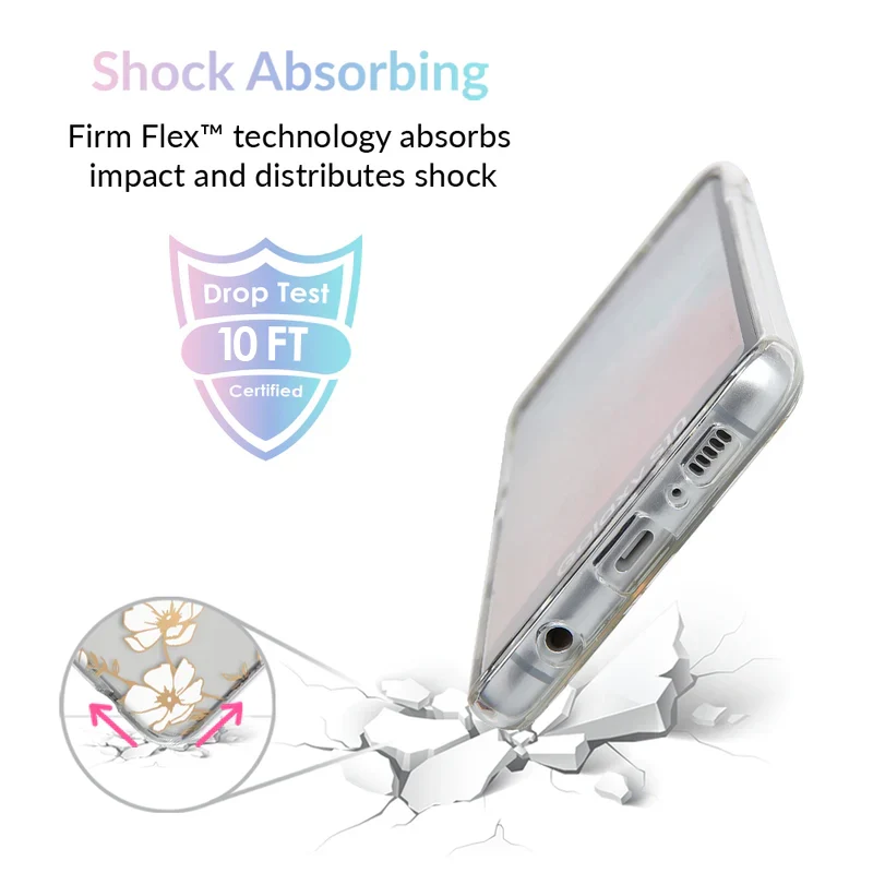 White and Gold Floral Clear Samsung Case - Image 13