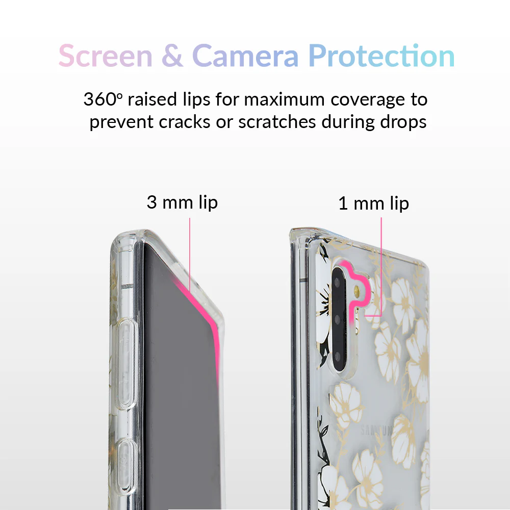 White and Gold Floral Clear Samsung Case - Image 22