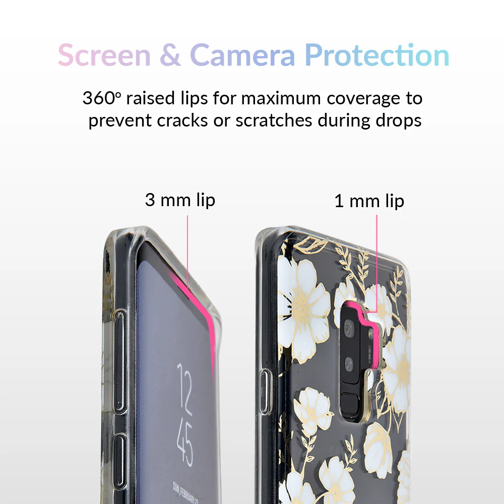 White and Gold Floral Clear Samsung Case - Image 7