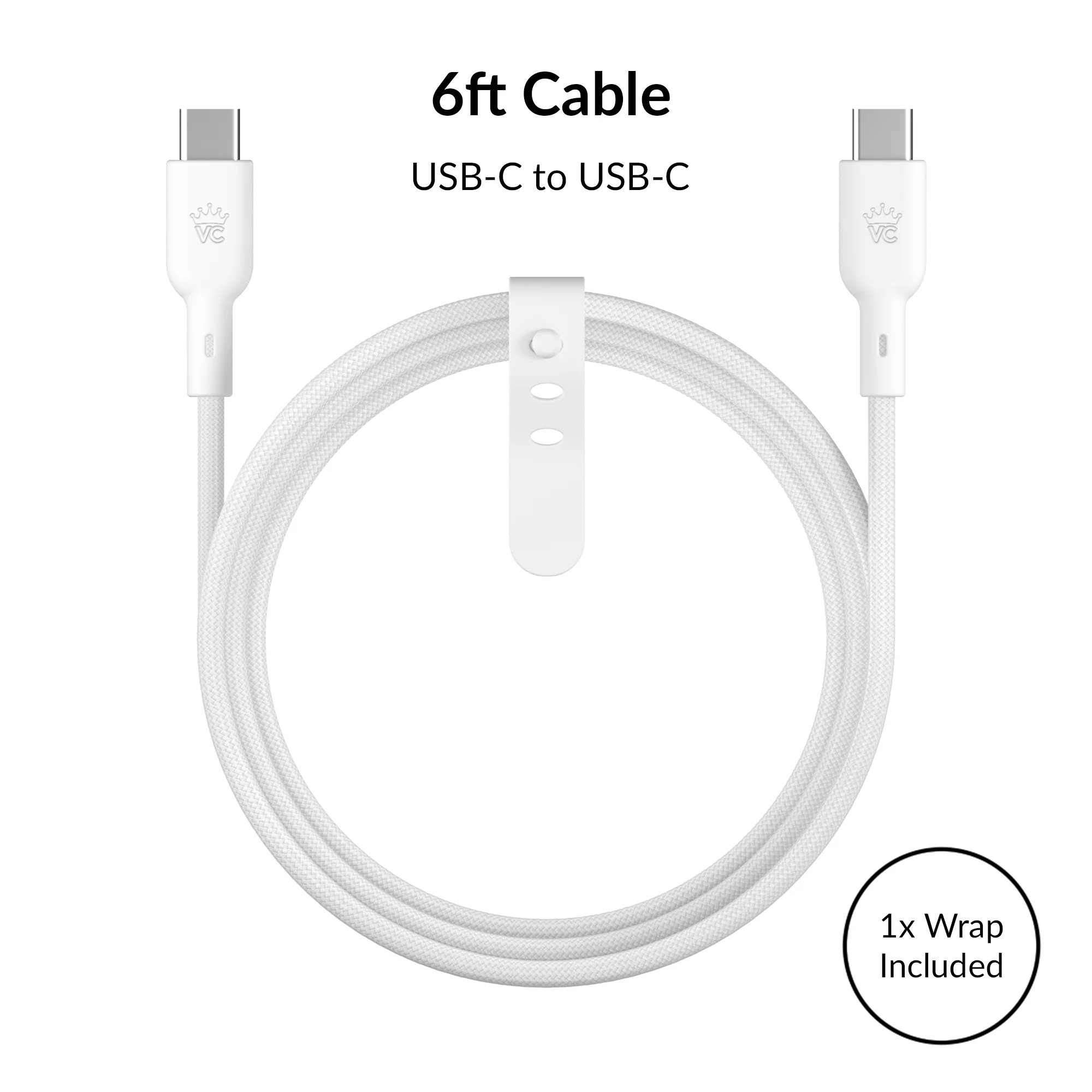 White Fast Charging Set, Dual Port Wall Adapter + 6ft USB-C Cable - Image 5