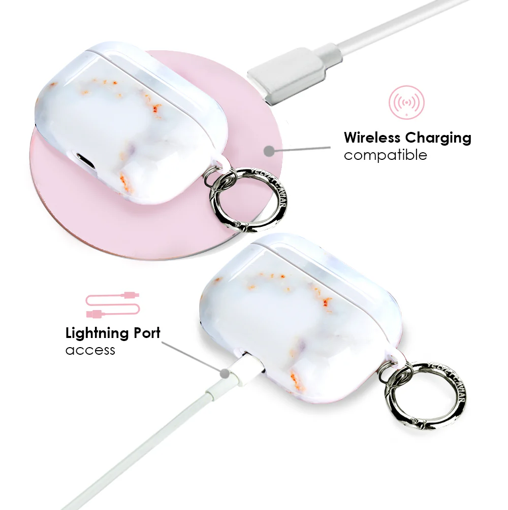Grey Clouds Marble AirPods Case - Image 10