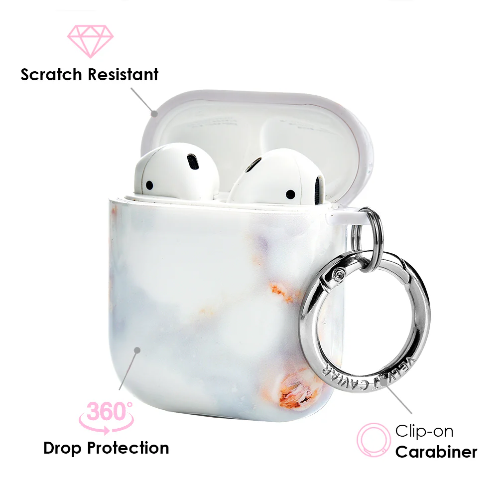 Grey Clouds Marble AirPods Case - Image 3