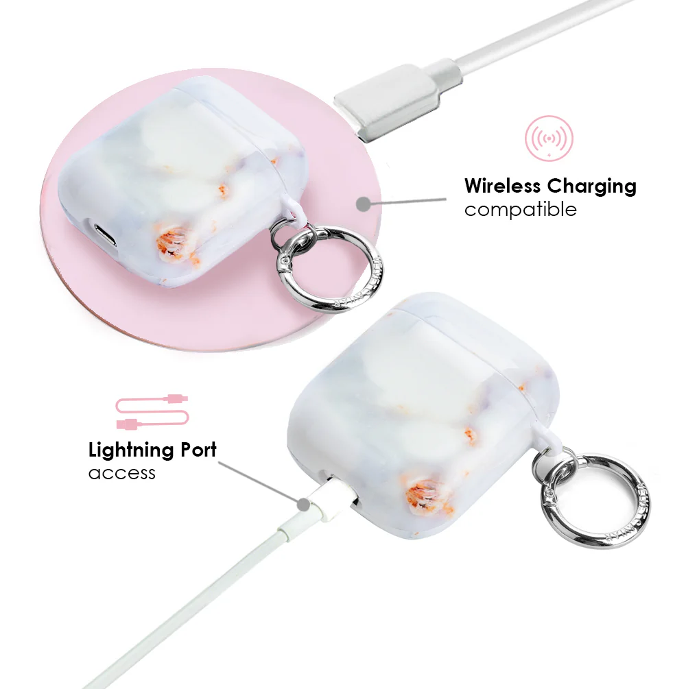 Grey Clouds Marble AirPods Case - Image 5