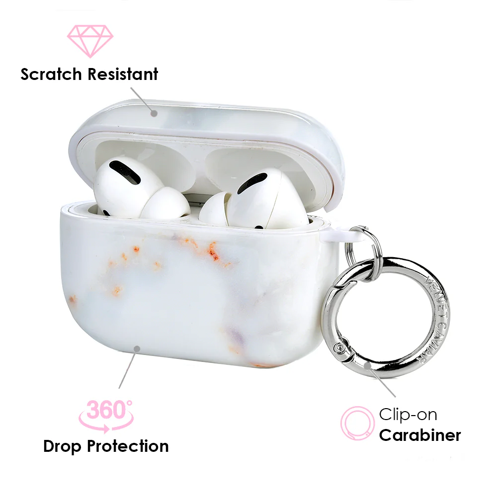 Grey Clouds Marble AirPods Case - Image 8