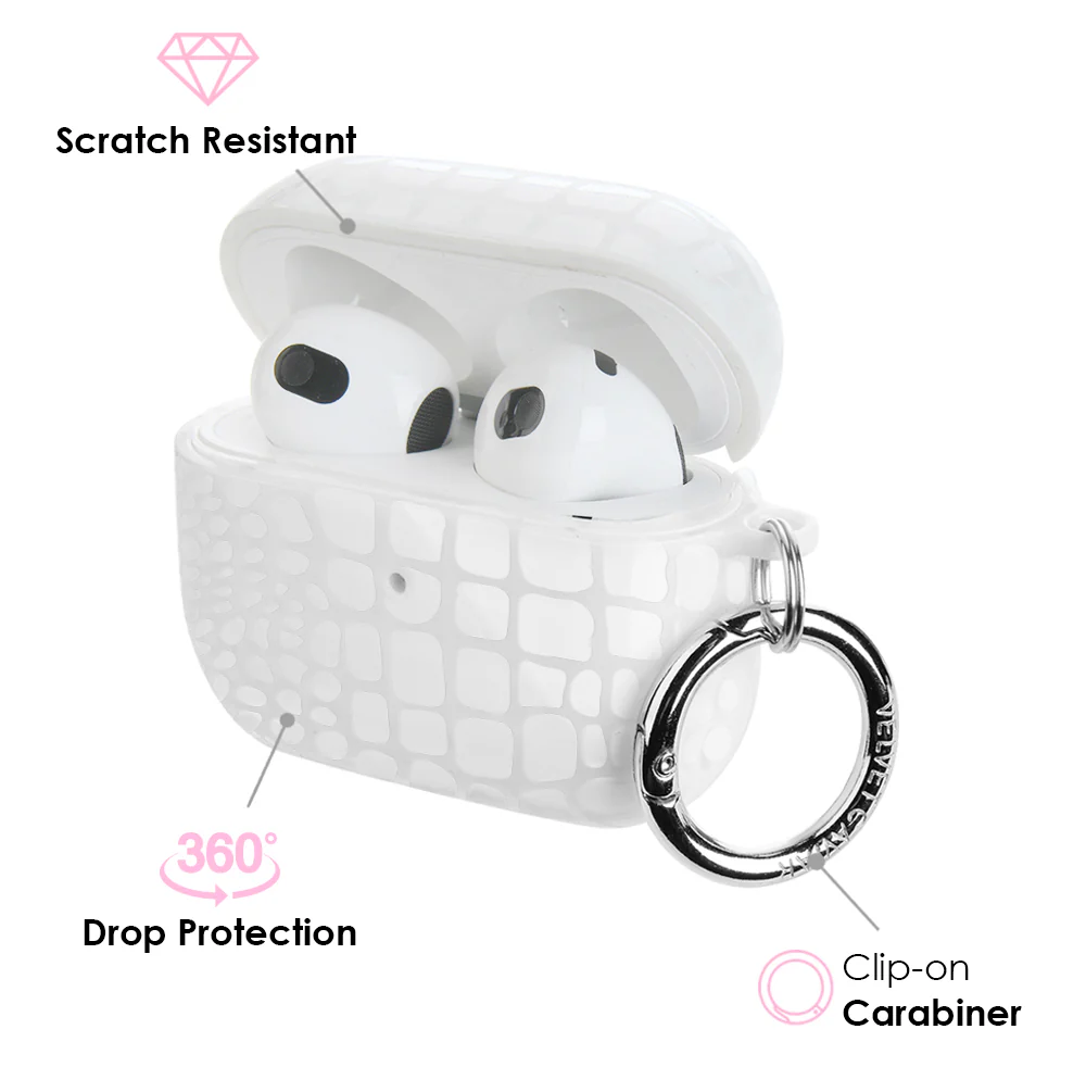 White Croc AirPod Case - Image 13