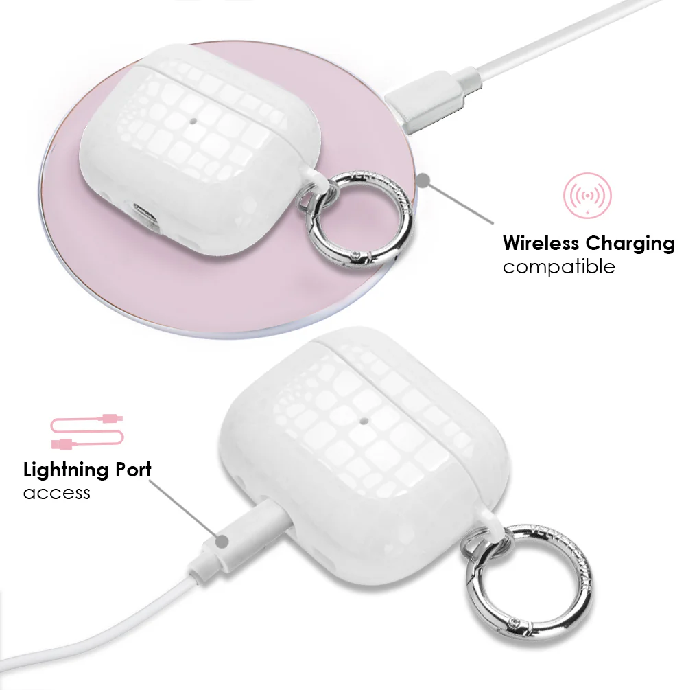 White Croc AirPod Case - Image 14