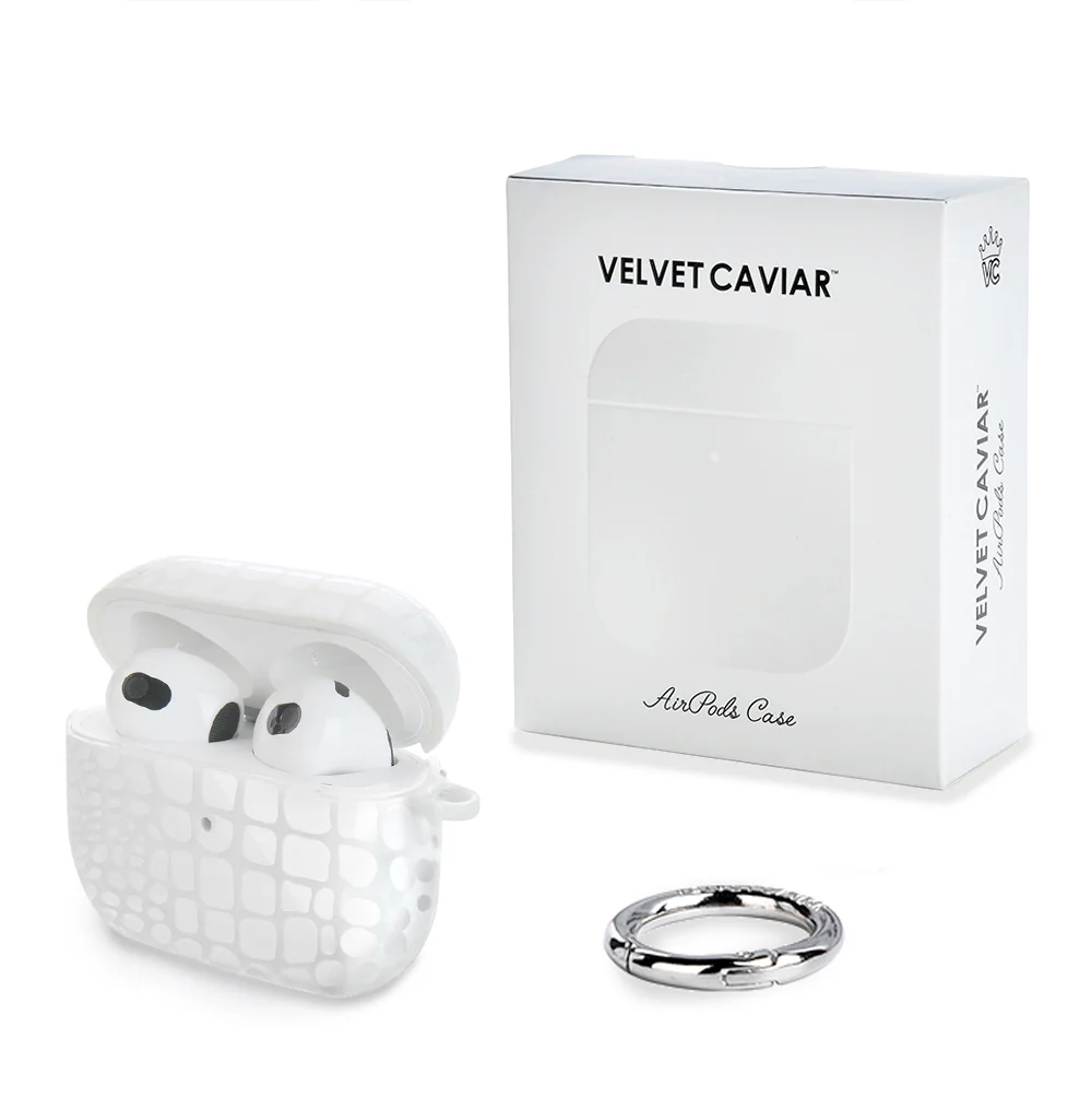 White Croc AirPod Case - Image 15