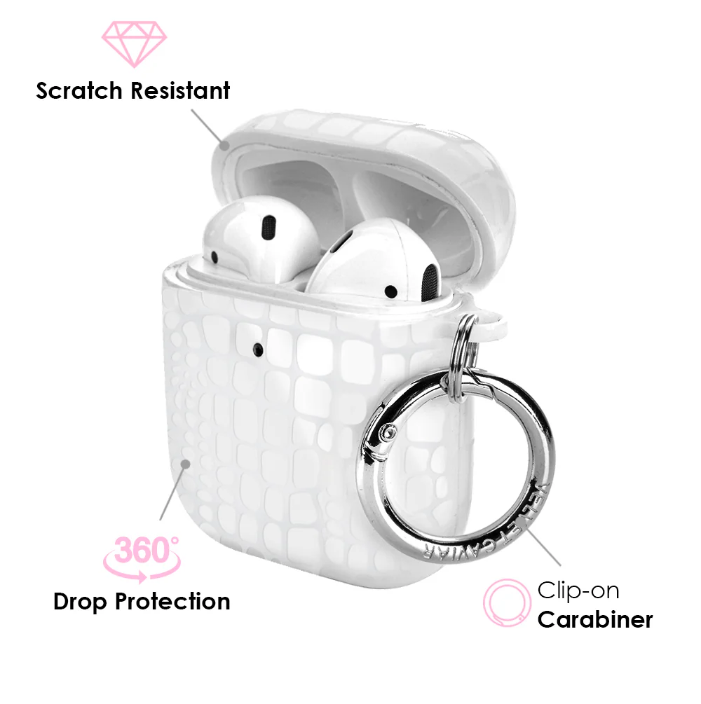 White Croc AirPod Case - Image 3