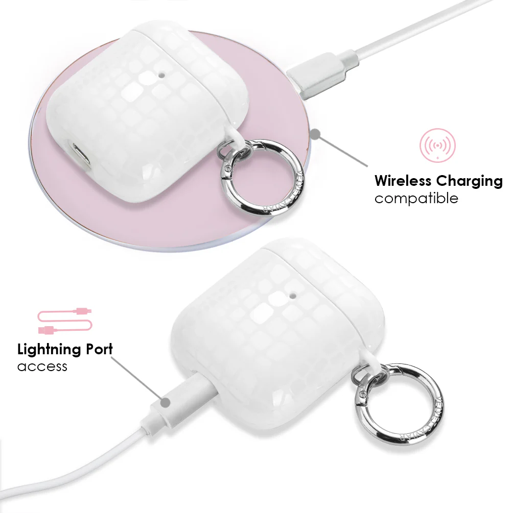 White Croc AirPod Case - Image 4