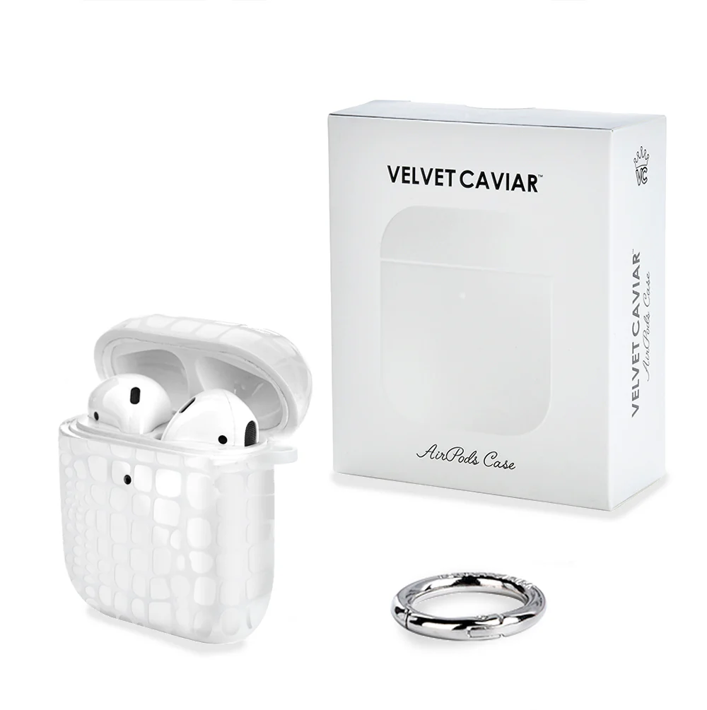 White Croc AirPod Case - Image 5