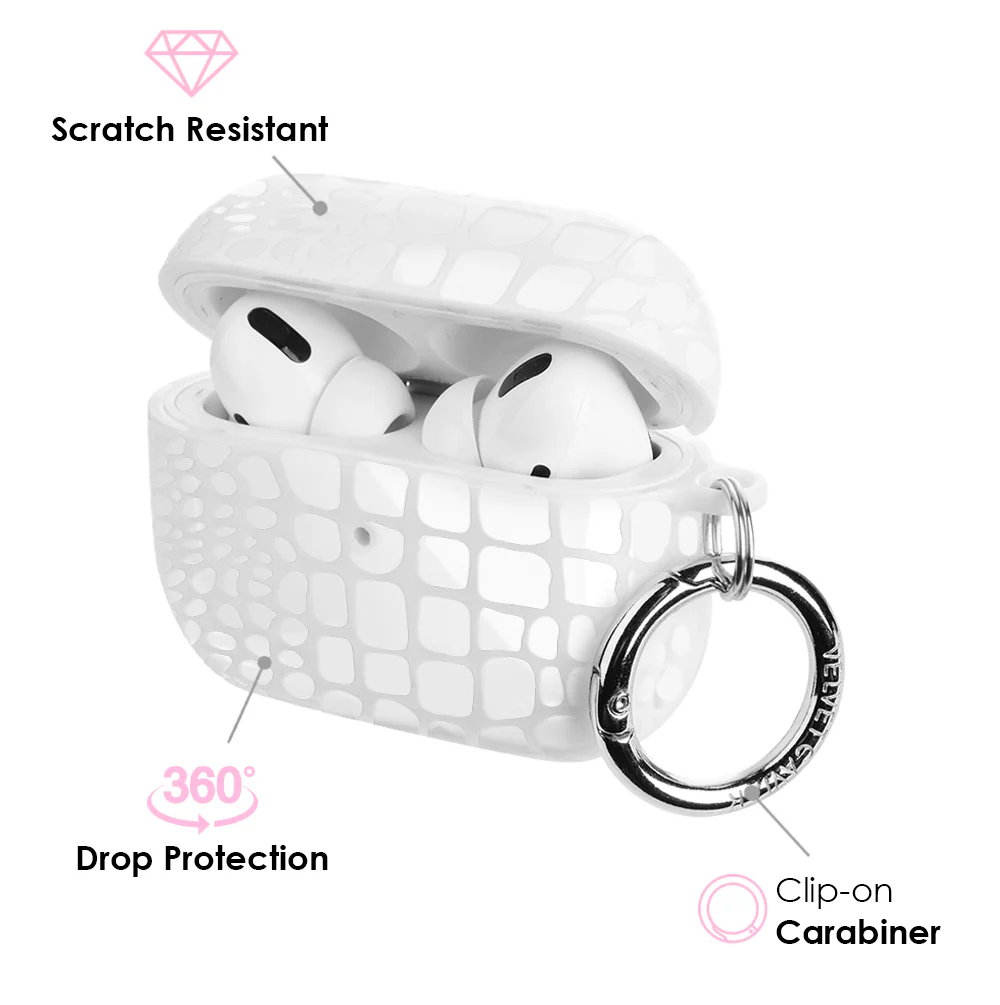 White Croc AirPod Case - Image 8