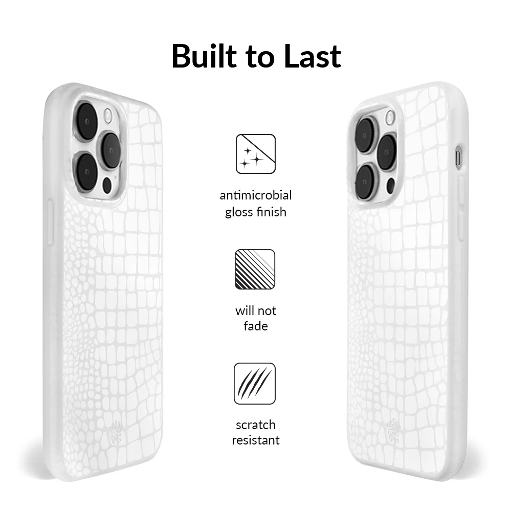 White Croc iPhone Case - Image 11
