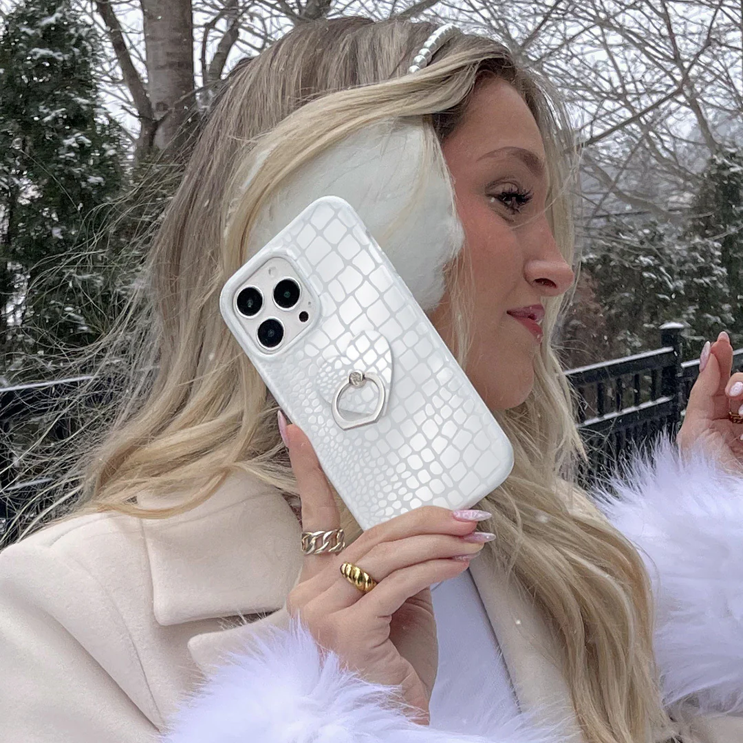 White Croc iPhone Case - Image 38