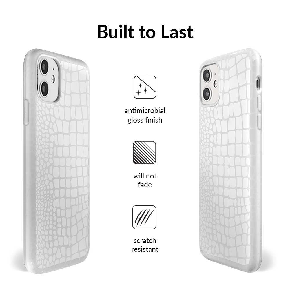 White Croc iPhone Case - Image 77