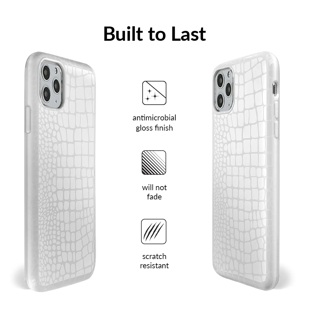 White Croc iPhone Case - Image 83