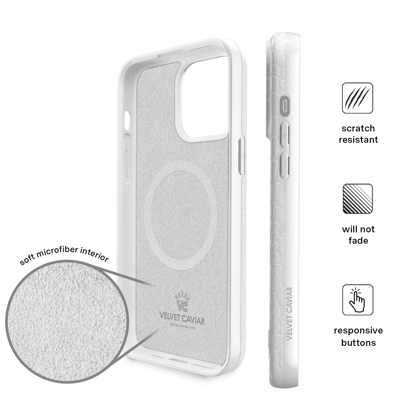 White Croc iPhone Case - Image 96